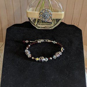 Beaded Coil Bracelet Sterling Silver